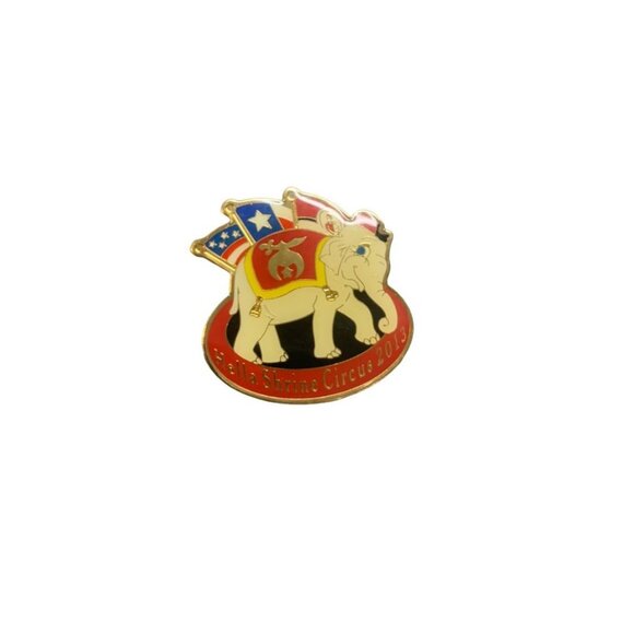 Lapel Pin Hella Shrine Circus 2013 Elephant Flags 1" Resin Metal New Shriners - Picture 1 of 4
